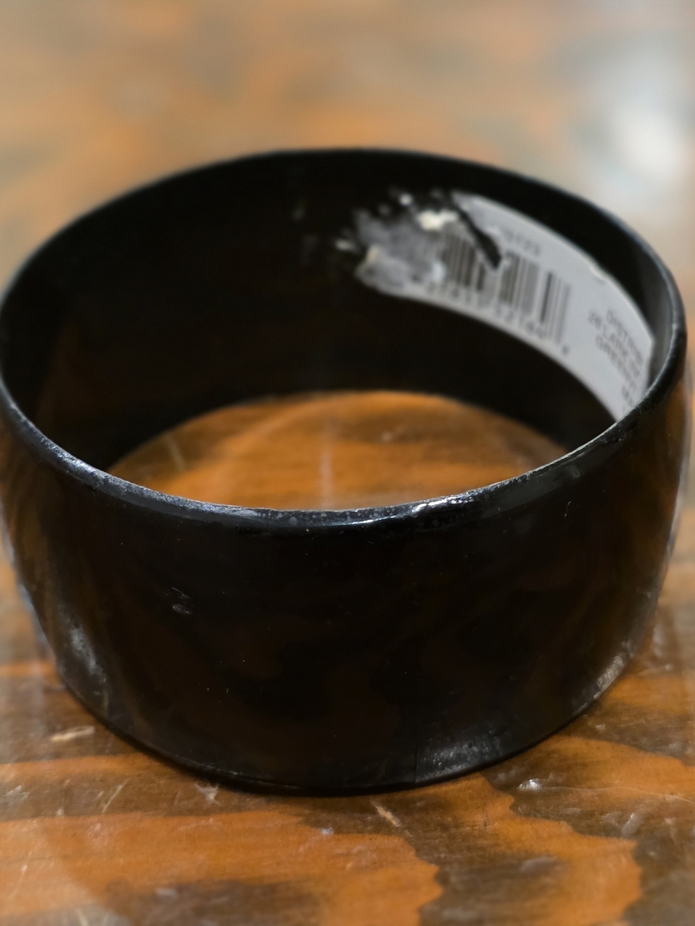 Black Wide Bangle Bracelet - Picture 3 of 3
